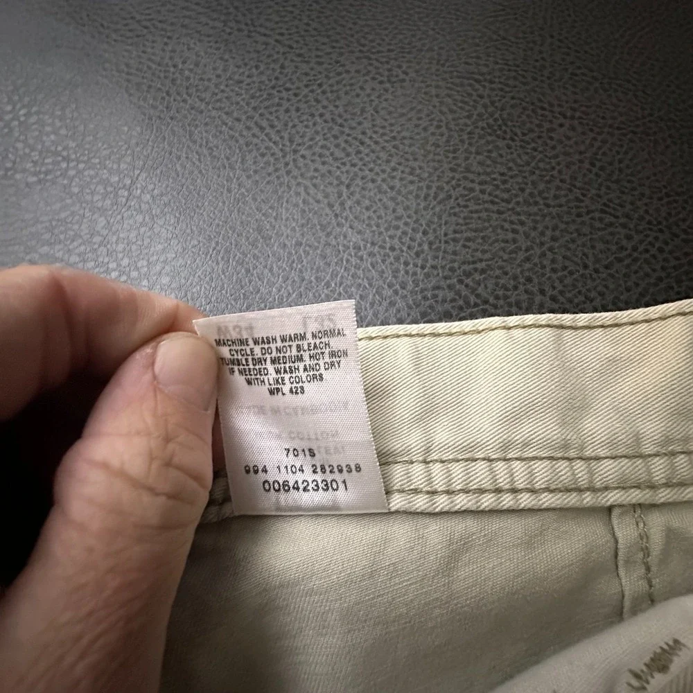 Vtg Levis Khaki Cargo Pants Mens 34x32 Beige Loose Baggy Straight Y2k Skate